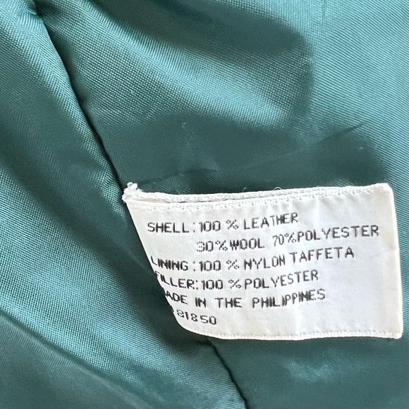 VTG 80s Brandon Thomas Leather Wool Quilt Stitch Lined Coat Jacket Men medium - Picture 9 of 9